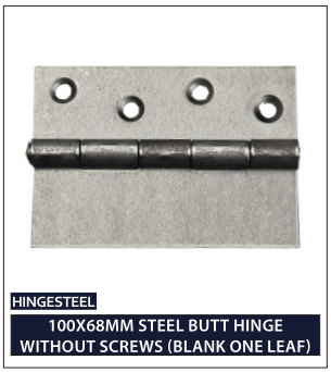 100X68MM STEEL BUTT HINGE WITHOUT SCREWS (BLANK ONE LEAF)