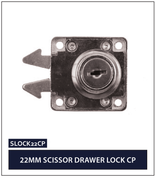 22MM SCISSOR DRAWER LOCK CP