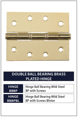 DOUBLE BALL BEARING BRASS PLATED HINGE