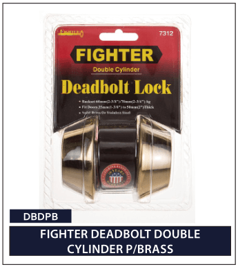 FIGHTER DEADBOLT BOUBLE CYLINDER P-BRASS